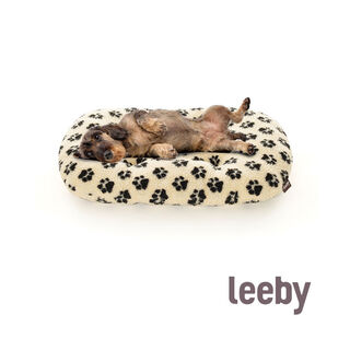 Leeby Almofada oval com estampado de patas para cães